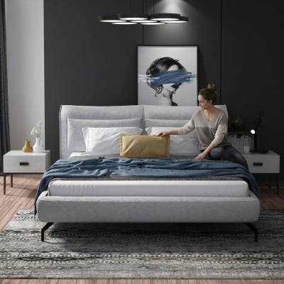Italiaans designmeubilair bed tweepersoons slaapkamer 180x200cm leer