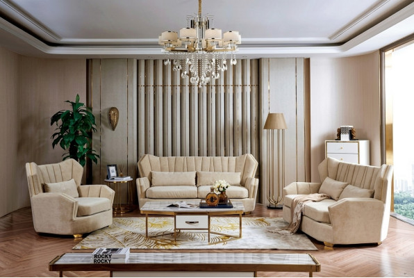 Bank Bankstel Set Stoel Kussen Compleet Set 3+2+1 Decoratiebanken Ontwerper