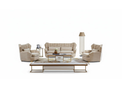 Bank Bankstel Set Stoel Kussen Compleet Set 3+2+1 Decoratiebanken Ontwerper