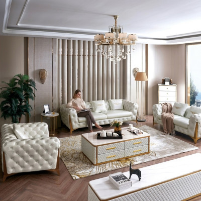 Italiaanse luxe meubels voor de woonkamer, zitbank 3+2+1 bankstel meubels bank