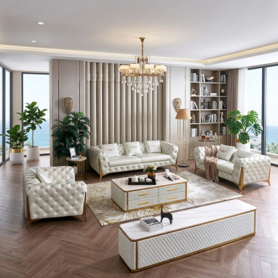 Italiaanse luxe meubels voor de woonkamer, zitbank 3+2+1 bankstel meubels bank
