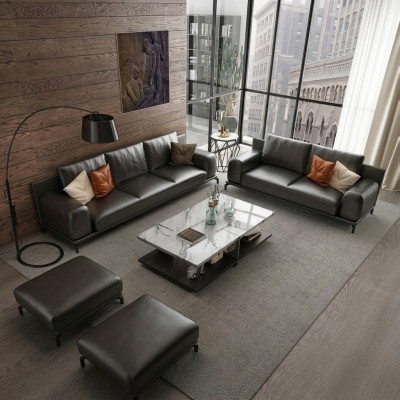 Italiaanse luxe meubels bankstel 3+2 + voetenbank meubelbank bankstel 3-delig.