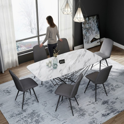 Ontwerp eetkamerset tafel + 6 stoelen Zitkussen set Tafels