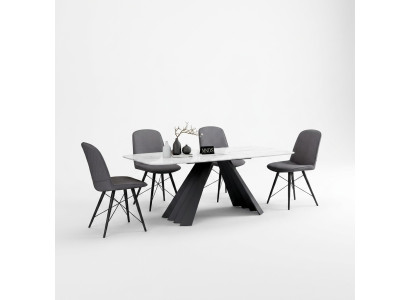 Ontwerp eetkamerset tafel + 4 stoelen zitkussen set tafels armleuning stoel