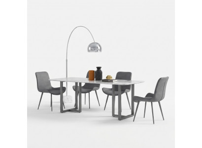 Ontwerp eetkamerset tafel + 4 stoelen zitkussen decoratieset tafels