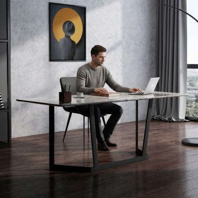 Italiaanse stijl meubels bureau roestvrijstalen design tafels luxe tafel