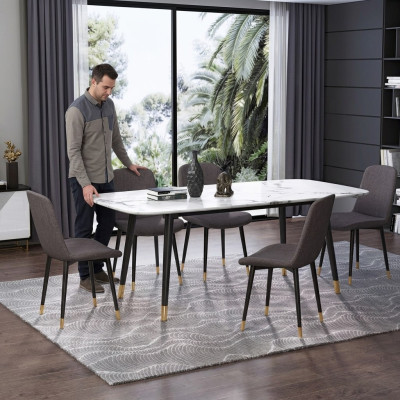 Eetkamerset Tafel 5x Stoelen Zitgroep Eetgroep Eetkamerset