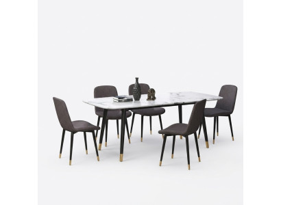 Eetkamerset Tafel 5x Stoelen Zitgroep Eetgroep Eetkamerset