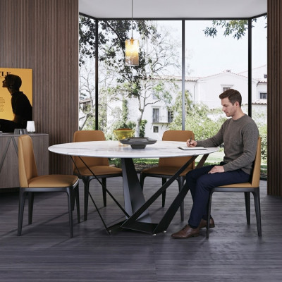 Ontwerp Ronde Tafel 4x Stoelen Eetkamerstoelen Beklede Zitting Ronde Tafels