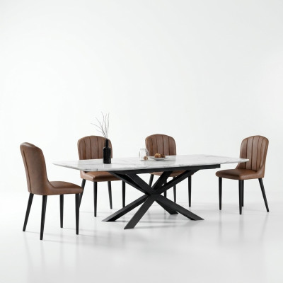 Italiaanse design meubels eettafel kantoor conferentie luxe tafel metaal