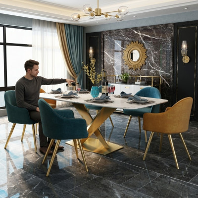 Eettafel Italiaanse designmeubelen Kantoorconferentie Luxe tafel Metaal