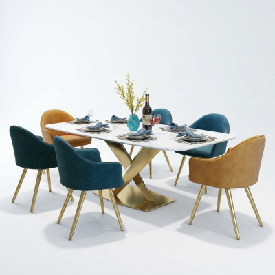Eettafel Italiaanse designmeubelen Kantoorconferentie Luxe tafel Metaal