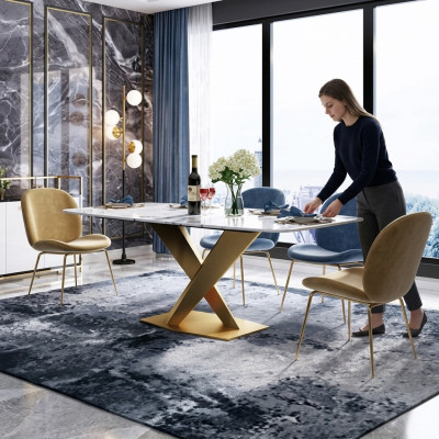 Eettafel + 4x stoelen Stoel Eetkamer Set Moderne eethoek Tafel Tafels