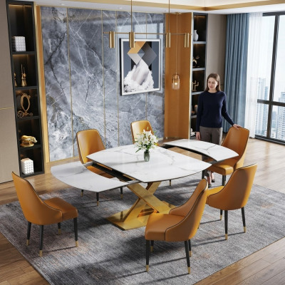Moderne houten eettafel tafel houten tafels 120/180cm eetkamer