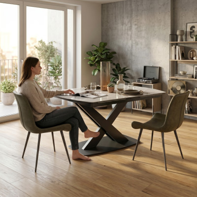 Ontwerp eetkamergroep Tafel + 2 Stoelen Zitting Kussenset Tafels Rugleuning