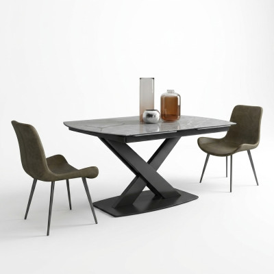 Ontwerp eetkamergroep Tafel + 2 Stoelen Zitting Kussenset Tafels Rugleuning