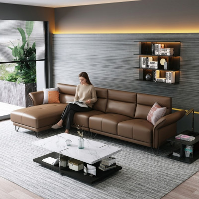 Woonlandschap hoekbank L-vorm fauteuil set modern bank hoekbank.