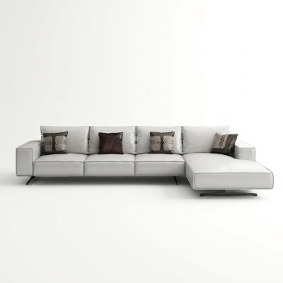 Moderne woonlandschap hoekbank bank gestoffeerd leer zit hoek decor set