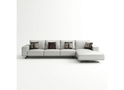 Moderne woonlandschap hoekbank bank gestoffeerd leer zit hoek decor set