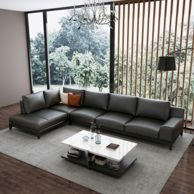 Ontwerper leren bank hoekbank gestoffeerde hoekbank zit hoek L-vormig decoratieve set
