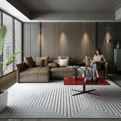 Woonlandschap hoekbank L-vormige fauteuil set meubelset modern bankstel Italië.