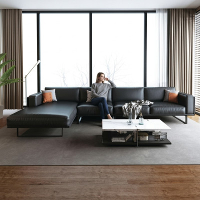 Hoekbank gestoffeerde set decor woonlandschap L-vormig designerbank bank