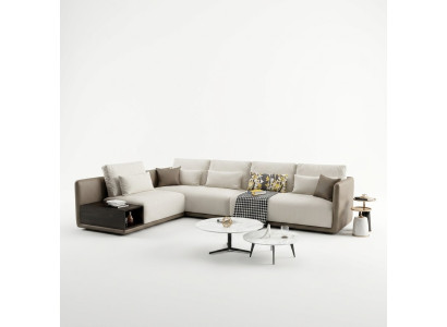 Ontwerper lederen hoekbank hoekbank gestoffeerde hoekbank zithoek decor L-vormige set.