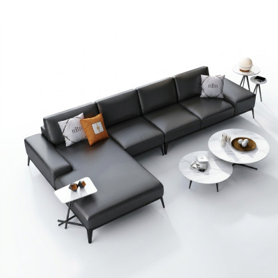 Hoekbank gestoffeerde decorset woonlandschap L-vormig designbank bank