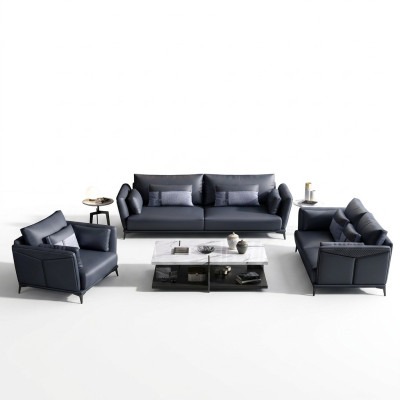 Italiaanse bankstel set 3+2+1 groep leren bank Modern bankstel