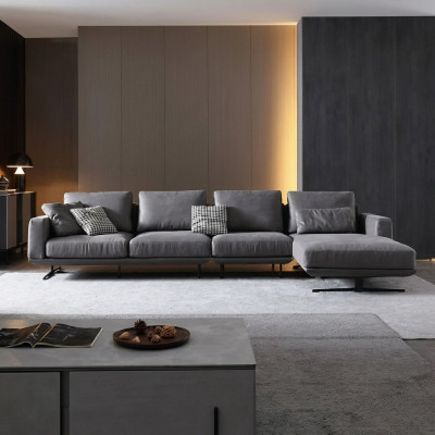 Ontwerper leren bank hoekbank gestoffeerde hoekbank decor zit hoek L-vormige set