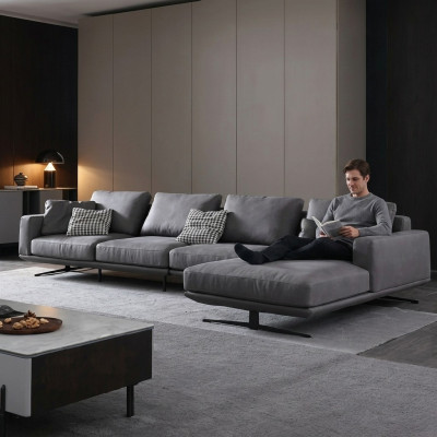 Italiaanse stijl woonkamer woonmeubels L-vormige textielen hoekbank zitkussens