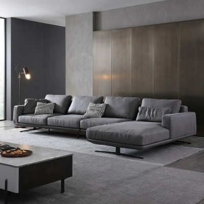 Italiaanse stijl woonkamer woonmeubels L-vormige textielen hoekbank zitkussens