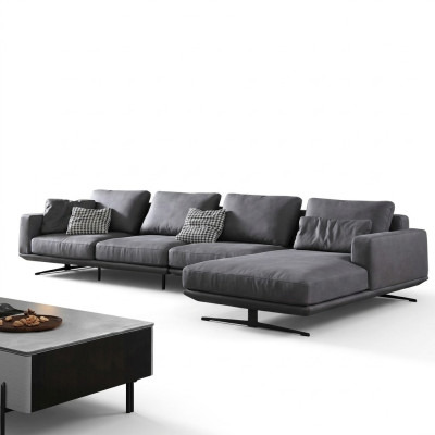 Italiaanse stijl woonkamer woonmeubels L-vormige textielen hoekbank zitkussens