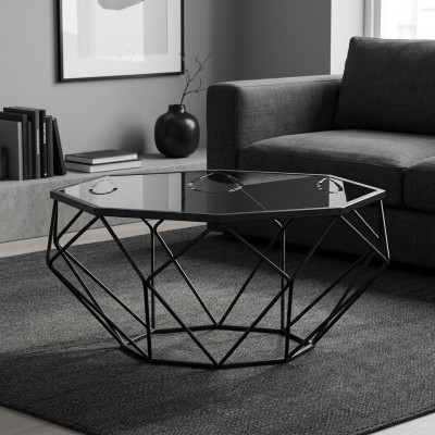 Italiaanse stijl meubels Roestvrijstalen salontafel Bank Glas Tafels Bijzettafel