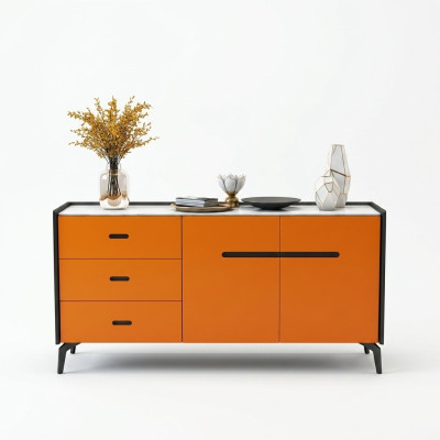 Italiaans designmeubilair hoge commode ontwerpkast kasten oranje