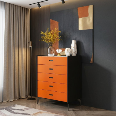 Italiaanse stijl meubels Hoge commode kast Ontwerperkasten Oranje