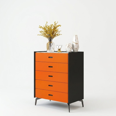 Italiaanse stijl meubels Hoge commode kast Ontwerperkasten Oranje