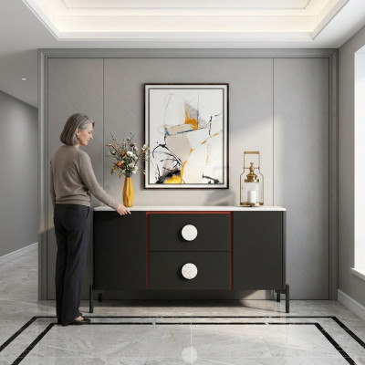 Ontwerper Italiaanse dressoir bijzetkast kast rek metaal luxe woon