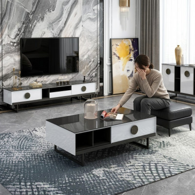 Ladenkast + salontafel + RTV-dressoir Nieuwe Italiaanse designmeubelen