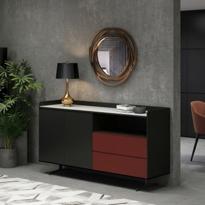 Italiaanse design commode stijl meubels hoge kasten kasten oranje.