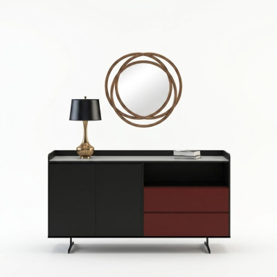 Italiaanse design commode stijl meubels hoge kasten kasten oranje.