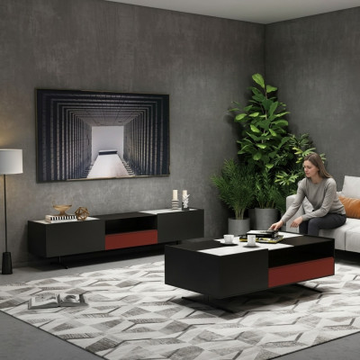 Italiaanse designmeubelen 3-delige set: dressoir + salontafel + tv-meubel