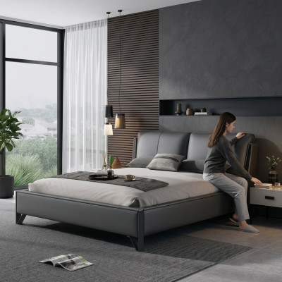 Deco bedbekleding ontwerp luxe dubbele hotelbedden slaapkamer leer