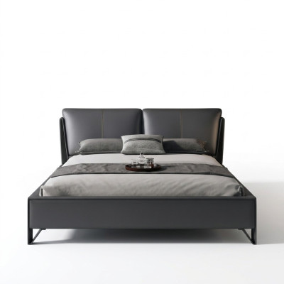 Deco bedbekleding ontwerp luxe dubbele hotelbedden slaapkamer leer