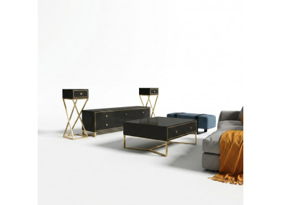 Italiaanse designmeubelen 2 delig set dressoir + salontafel hoogglans