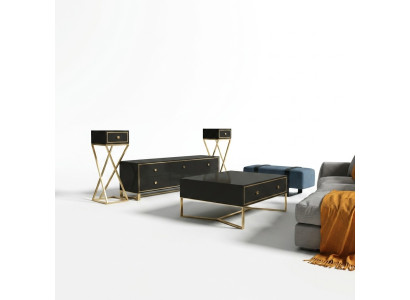 Italiaanse designmeubelen 2 delig set dressoir + salontafel hoogglans