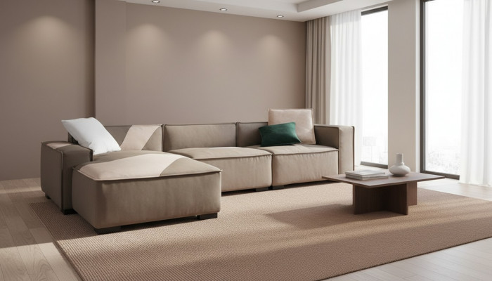 Eckbank woonlandschap sofa bank L vorm gestoffeerde banken leer ontwerp Italië