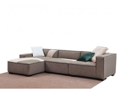 Eckbank woonlandschap sofa bank L vorm gestoffeerde banken leer ontwerp Italië