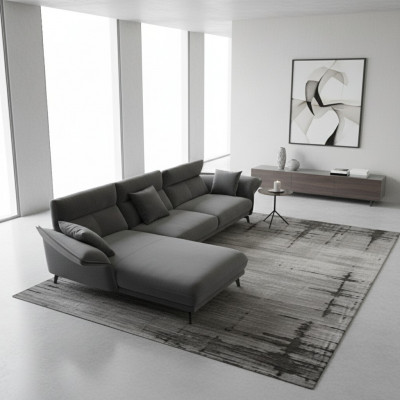 Bankstel Stof L-vorm Bank Woongebied Hoekbank Set Modern Ontwerp Bankstellen