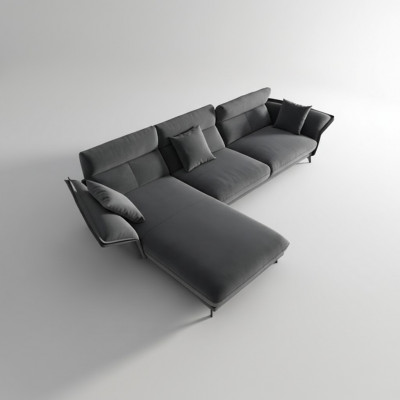 Bankstel Stof L-vorm Bank Woongebied Hoekbank Set Modern Ontwerp Bankstellen